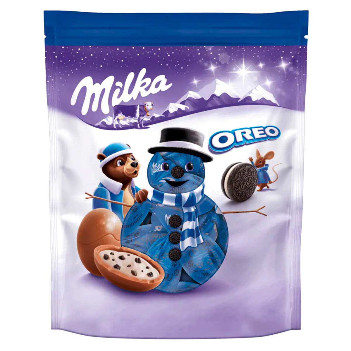 Новогодние шоколадные яйца конфеты Milka Bonbons Oreo 86 г